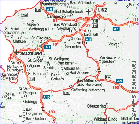 Administratives carte de Autriche en allemand