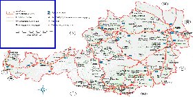 Administratives carte de Autriche en allemand