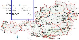 Administratives carte de Autriche en allemand