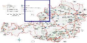 Administratives carte de Autriche en allemand