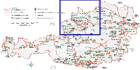 Administratives carte de Autriche en allemand