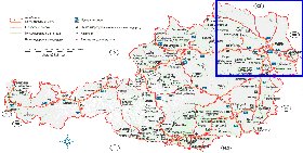 Administratives carte de Autriche en allemand