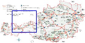 Administratives carte de Autriche en allemand