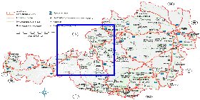 Administratives carte de Autriche en allemand