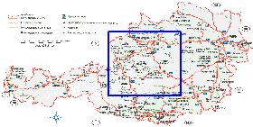 Administratives carte de Autriche en allemand