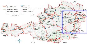 Administratives carte de Autriche en allemand