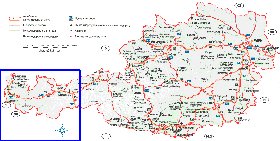 Administratives carte de Autriche en allemand