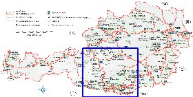 Administratives carte de Autriche en allemand