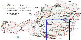 Administratives carte de Autriche en allemand