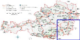 Administratives carte de Autriche en allemand