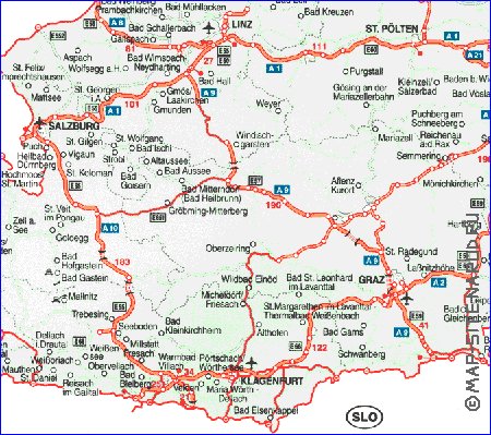 Administratives carte de Autriche en allemand