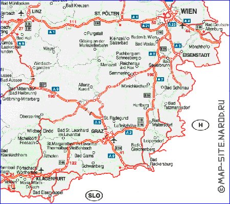 Administratives carte de Autriche en allemand