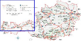 Administratives carte de Autriche en allemand