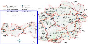 Administratives carte de Autriche en allemand