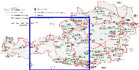 Administratives carte de Autriche en allemand