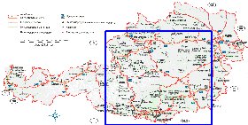 Administratives carte de Autriche en allemand