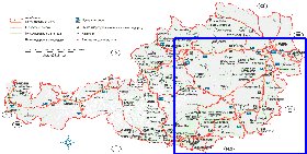 Administratives carte de Autriche en allemand