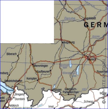 carte de Autriche en anglais