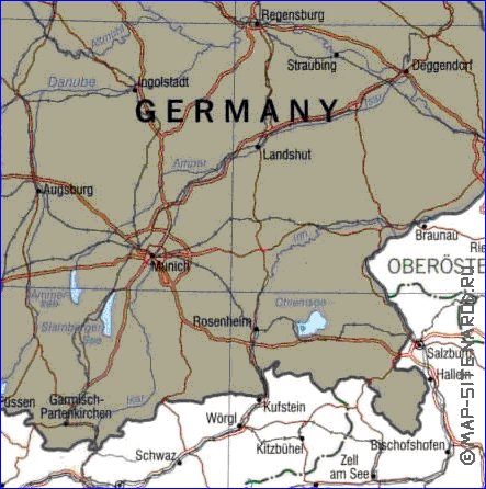 carte de Autriche en anglais