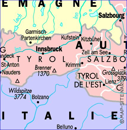 carte de Autriche