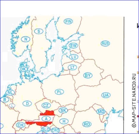 mapa de Austria em alemao