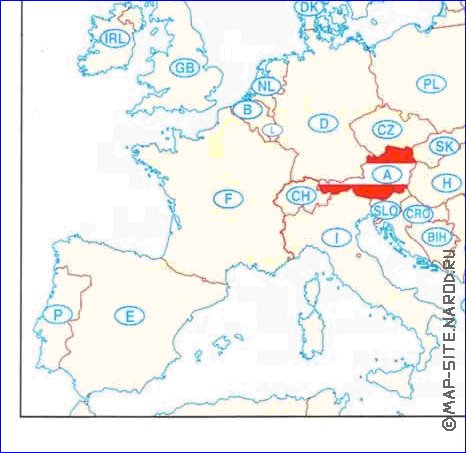 mapa de Austria em alemao