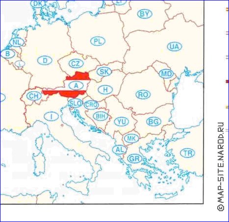 mapa de Austria em alemao