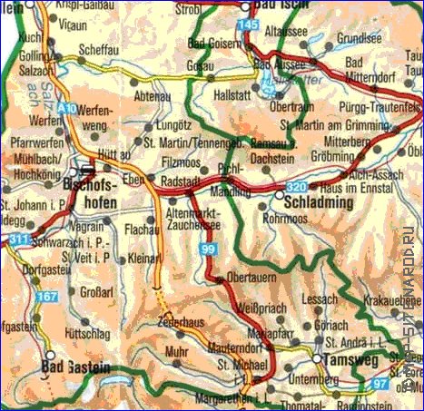 mapa de Austria em alemao