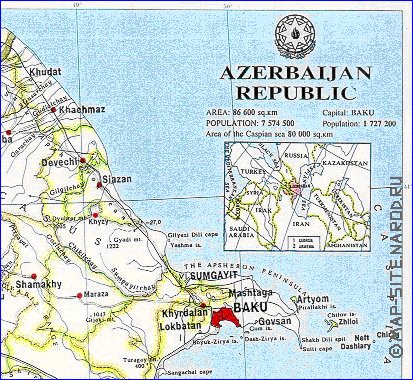 Administratives carte de Azerbaidjan en anglais