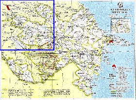 Administratives carte de Azerbaidjan en anglais