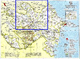 Administratives carte de Azerbaidjan en anglais