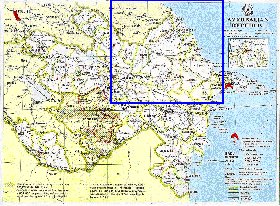 Administratives carte de Azerbaidjan en anglais