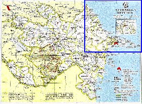 Administratives carte de Azerbaidjan en anglais