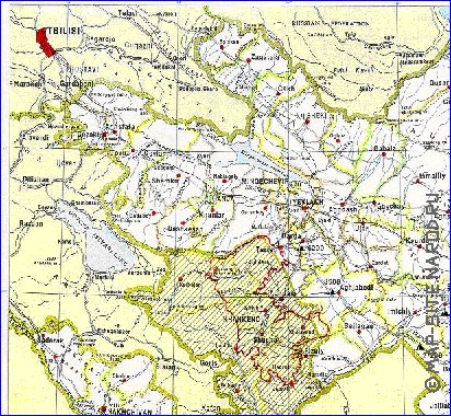 Administratives carte de Azerbaidjan en anglais