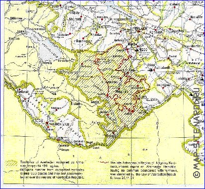 Administratives carte de Azerbaidjan en anglais