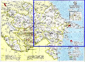 Administratives carte de Azerbaidjan en anglais