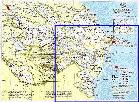 Administratives carte de Azerbaidjan en anglais
