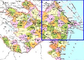 mapa de Azerbaijao azeri em lingua