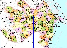 carte de Azerbaidjan en langue azerie