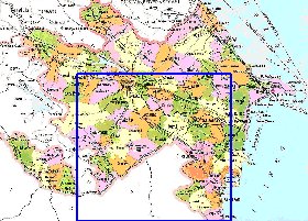 mapa de Azerbaijao azeri em lingua