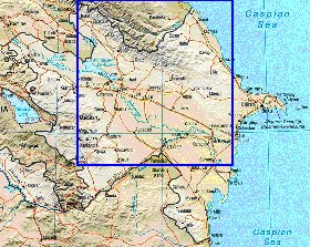 carte de Azerbaidjan en anglais