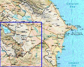 carte de Azerbaidjan en anglais