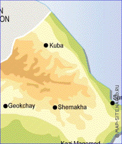 Fisica mapa de Azerbaijao em ingles