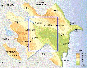 Fisica mapa de Azerbaijao em ingles