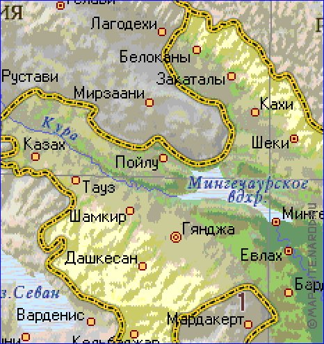 carte de Azerbaidjan