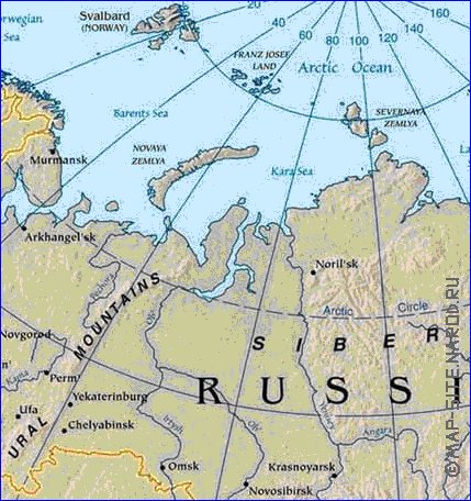 carte de Asie en anglais