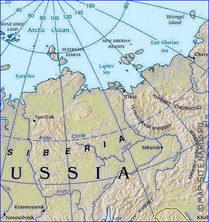 carte de Asie en anglais