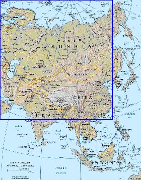 carte de Asie en anglais