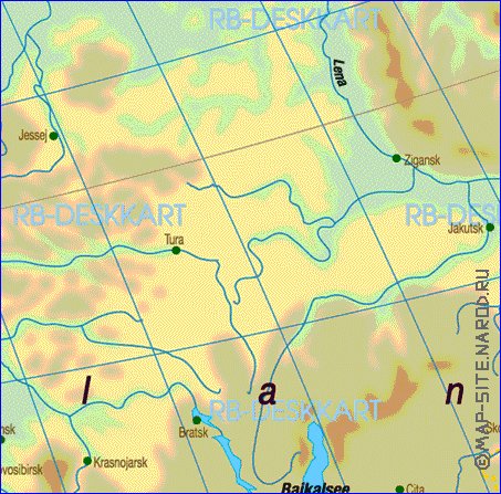 Fisica mapa de Asia em alemao