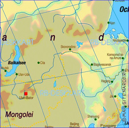 Fisica mapa de Asia em alemao